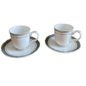 Grace's Teaware Set of TWO Espresso Cups & Saucers - For Espresso Lovers Only